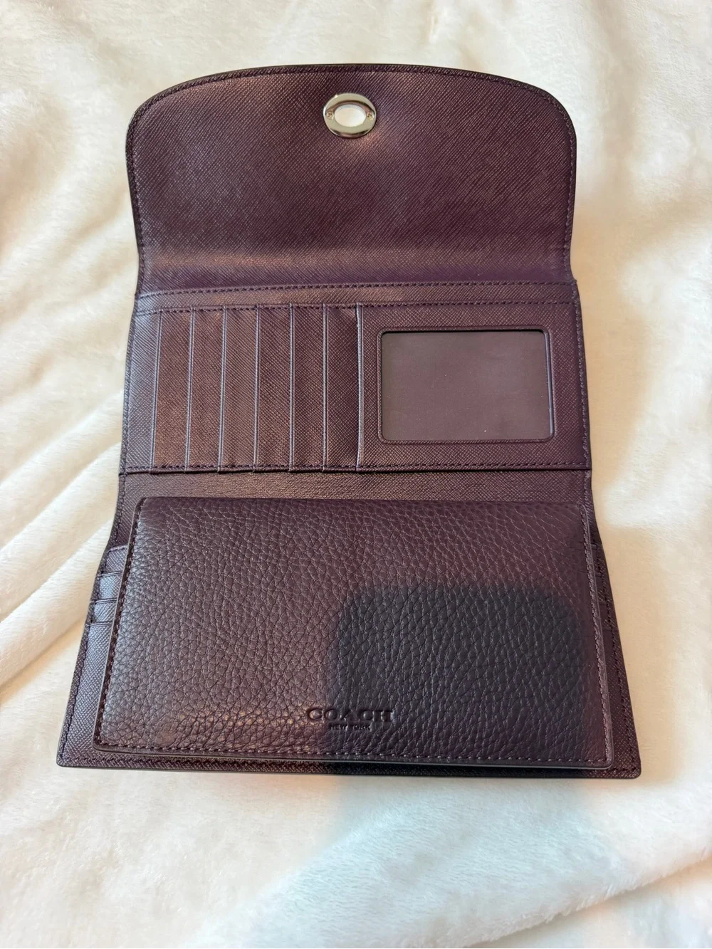 Vintage Coach Women's Leather Turnlock Wallet - Plum